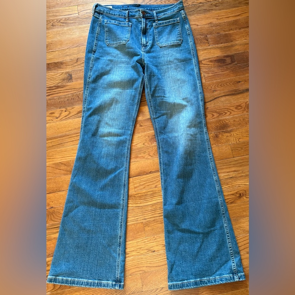 GAP Medium Blue Flare Jeans - Wide Leg